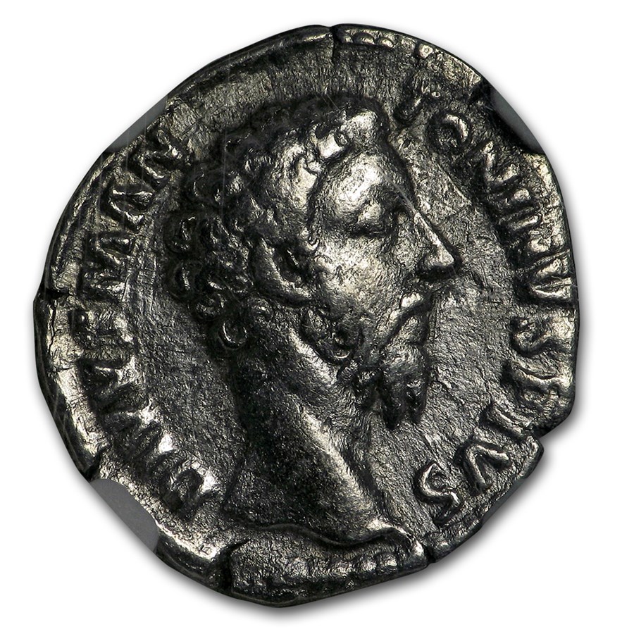Roman Denarius Marcus Aurelius (161-180 AD) VF NGC