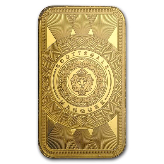 1 oz Gold Bar - Scottsdale Mint Certi-Lock® (Marquee, In Assay)
