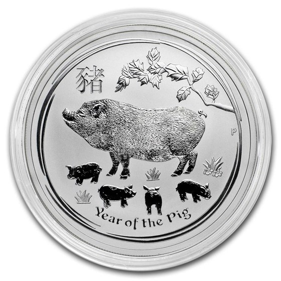 2019 Australia 1 oz Silver Lunar Pig BU (Series II)
