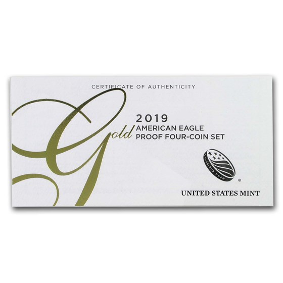 2019-W 4-Coin Proof American Gold Eagle Set (w/Box &amp; COA)