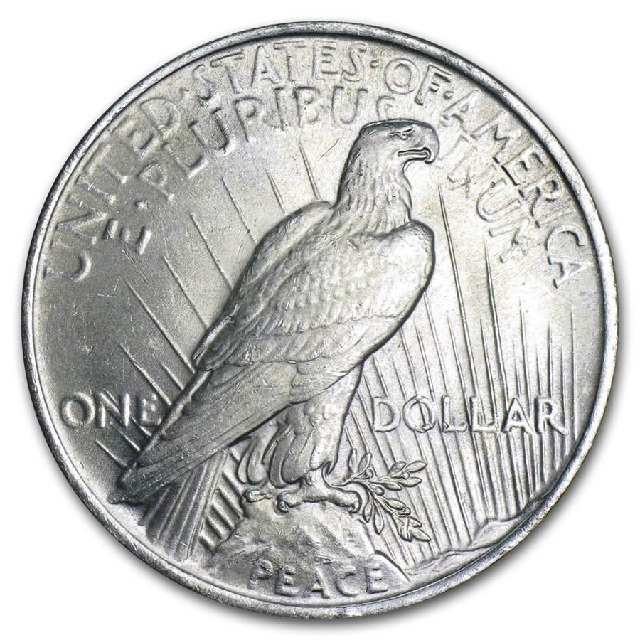 1922-1925 Peace Silver Dollar BU- w/Flag Card