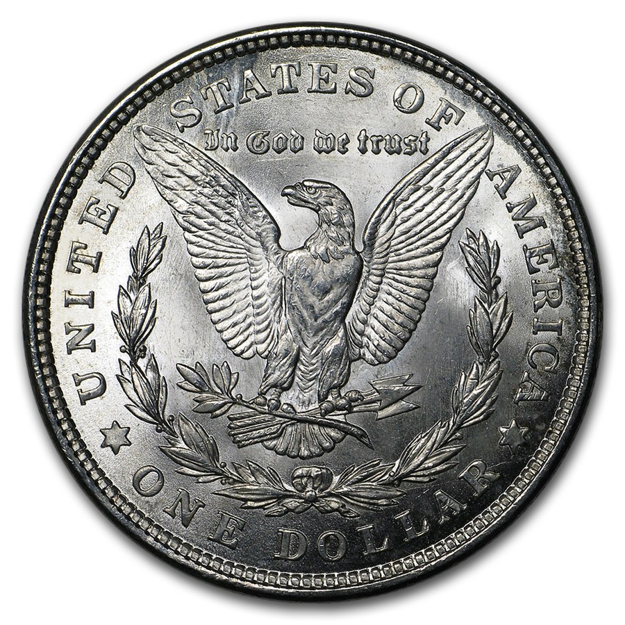1921 Morgan Silver Dollar Sunset Rider Card BU