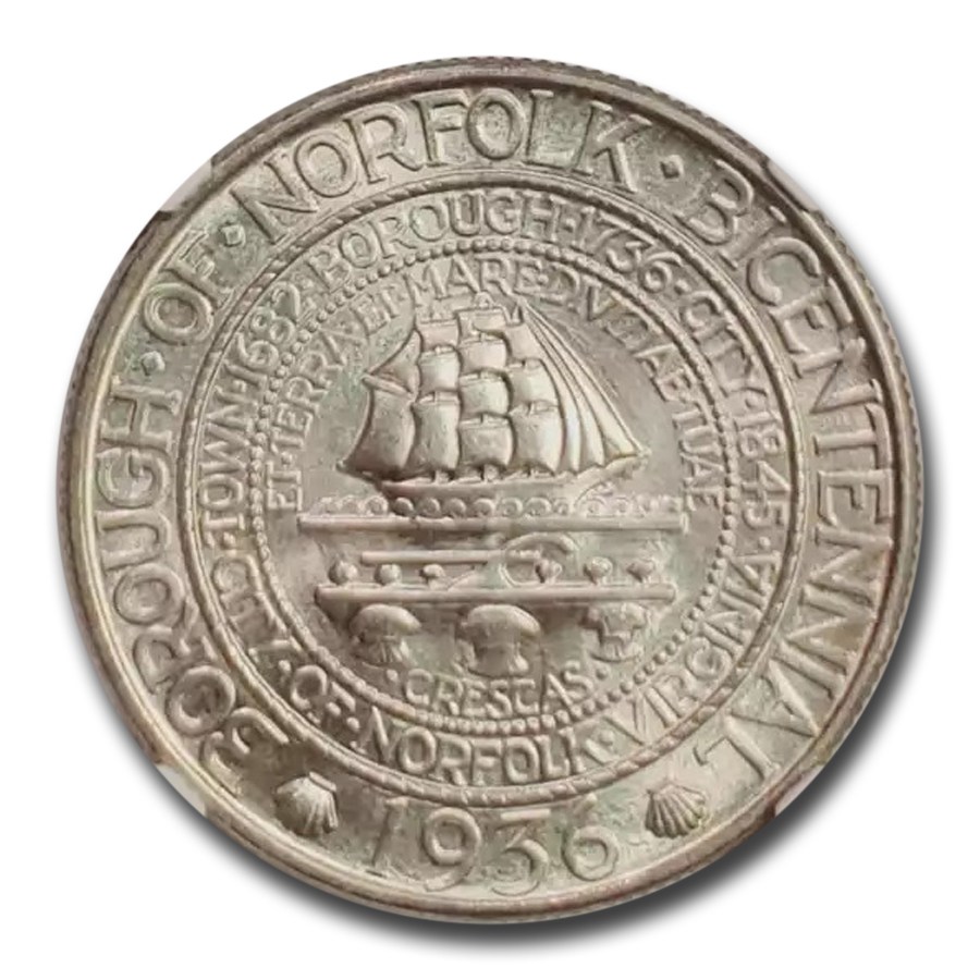 1936 Norfolk Half Dollar Commem MS-67 NGC CAC