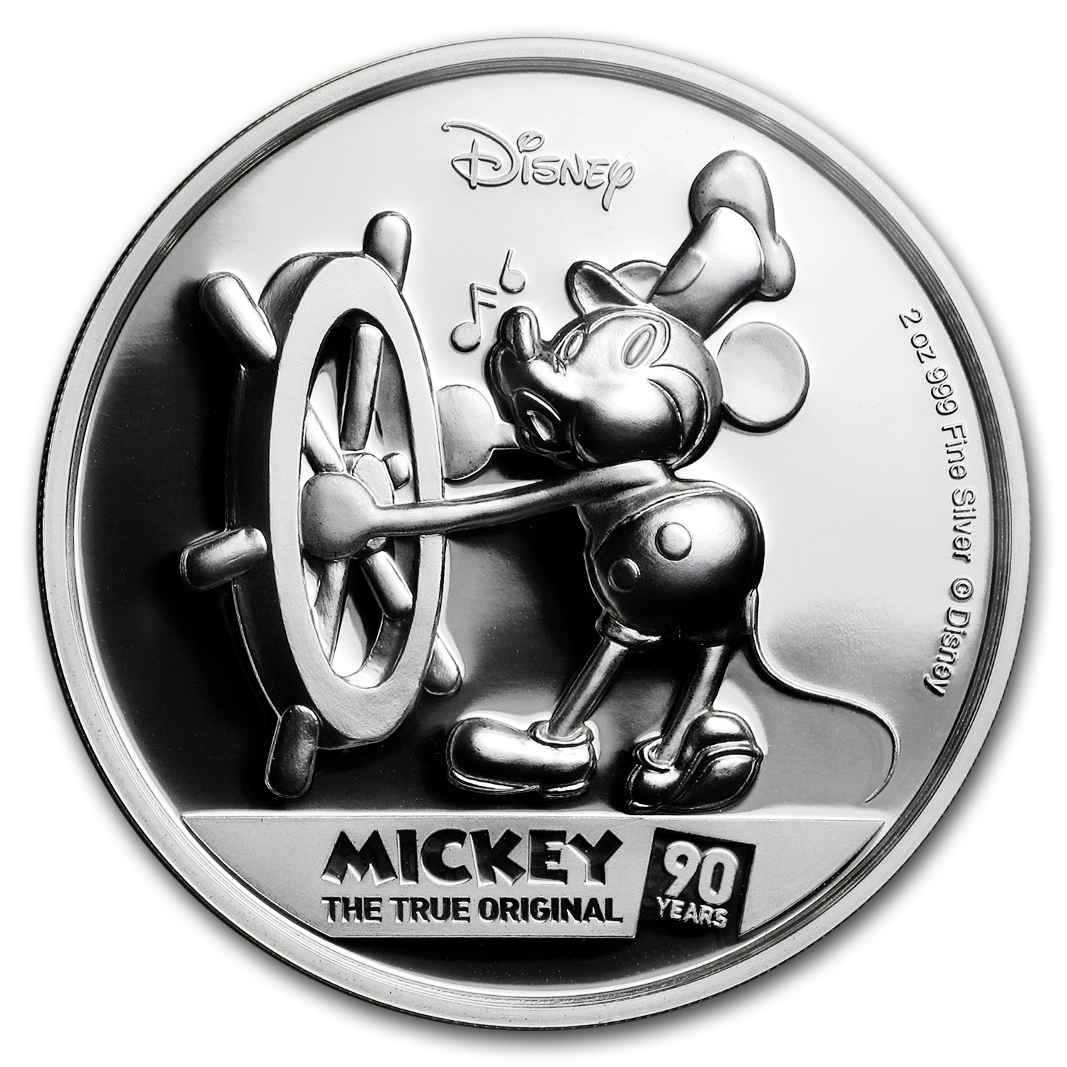 2018 Niue Silver 2 oz $5 Mickey's 90th Anniv Ultra High Relief