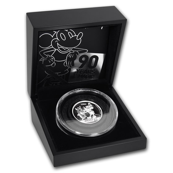 2018 Niue Silver 2 oz $5 Mickey's 90th Anniv Ultra High Relief