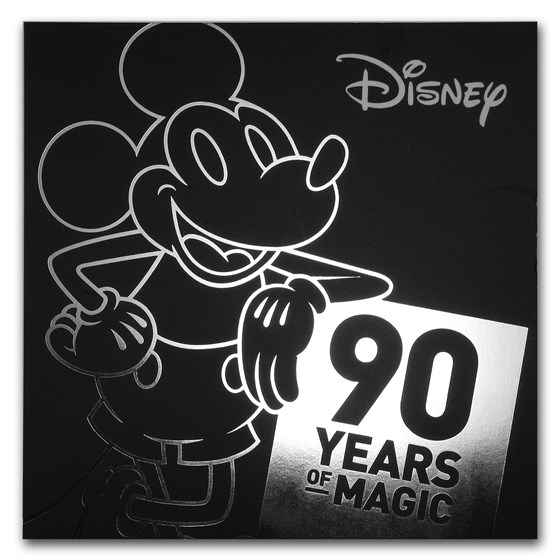 2018 Niue Silver 2 oz $5 Mickey's 90th Anniv Ultra High Relief