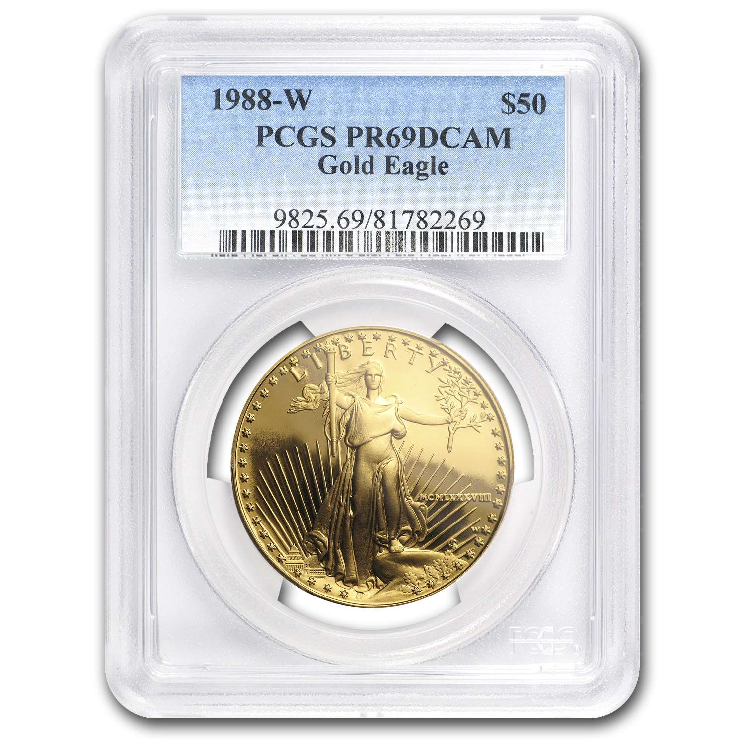 1988-W 1 oz Proof American Gold Eagle PR-69 DCAM PCGS 1988-W 1 oz Proof American Gold Eagle PR-69 DCAM PCGS