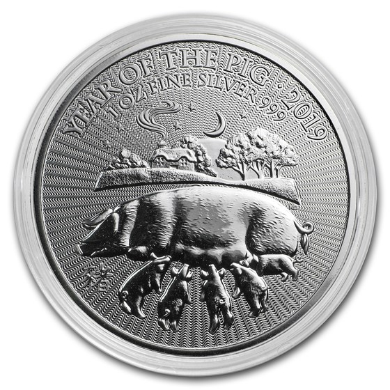 2019 Great Britain 1 oz Silver Year of the Pig BU