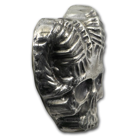 3 oz Hand Poured Silver - Devil Ram Skull