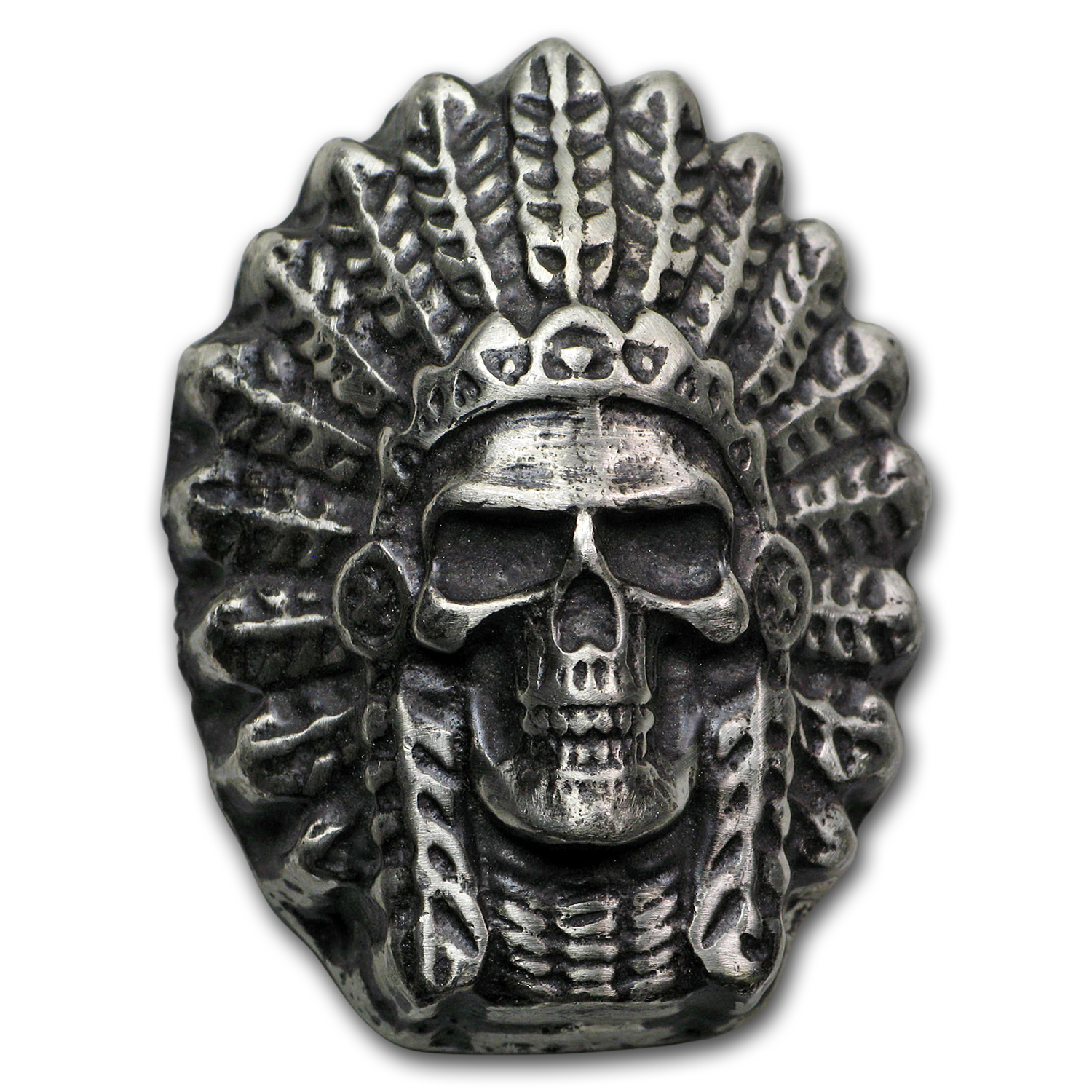 3 oz Hand Poured Silver - Chieftain Skull
