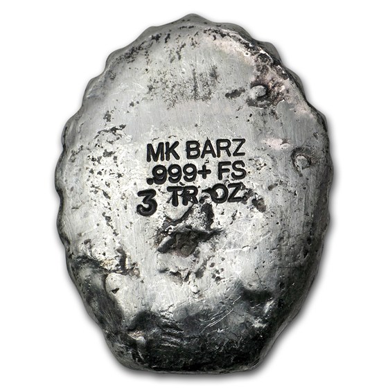 3 oz Hand Poured Silver - Chieftain Skull