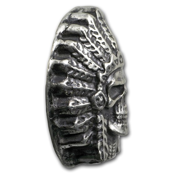 3 oz Hand Poured Silver - Chieftain Skull