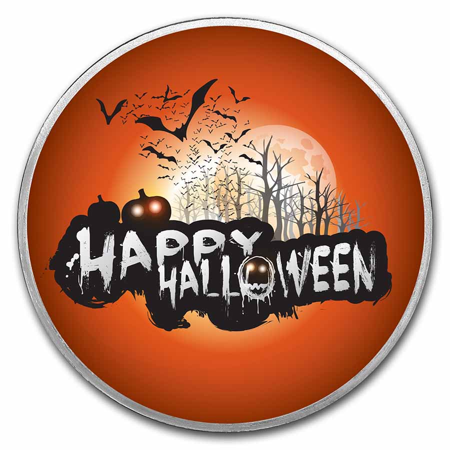 1 oz Silver Colorized Round - APMEX (Happy Halloween)