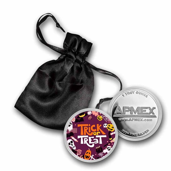 1 oz Silver Colorized Round - APMEX (Trick or Treat Collage)