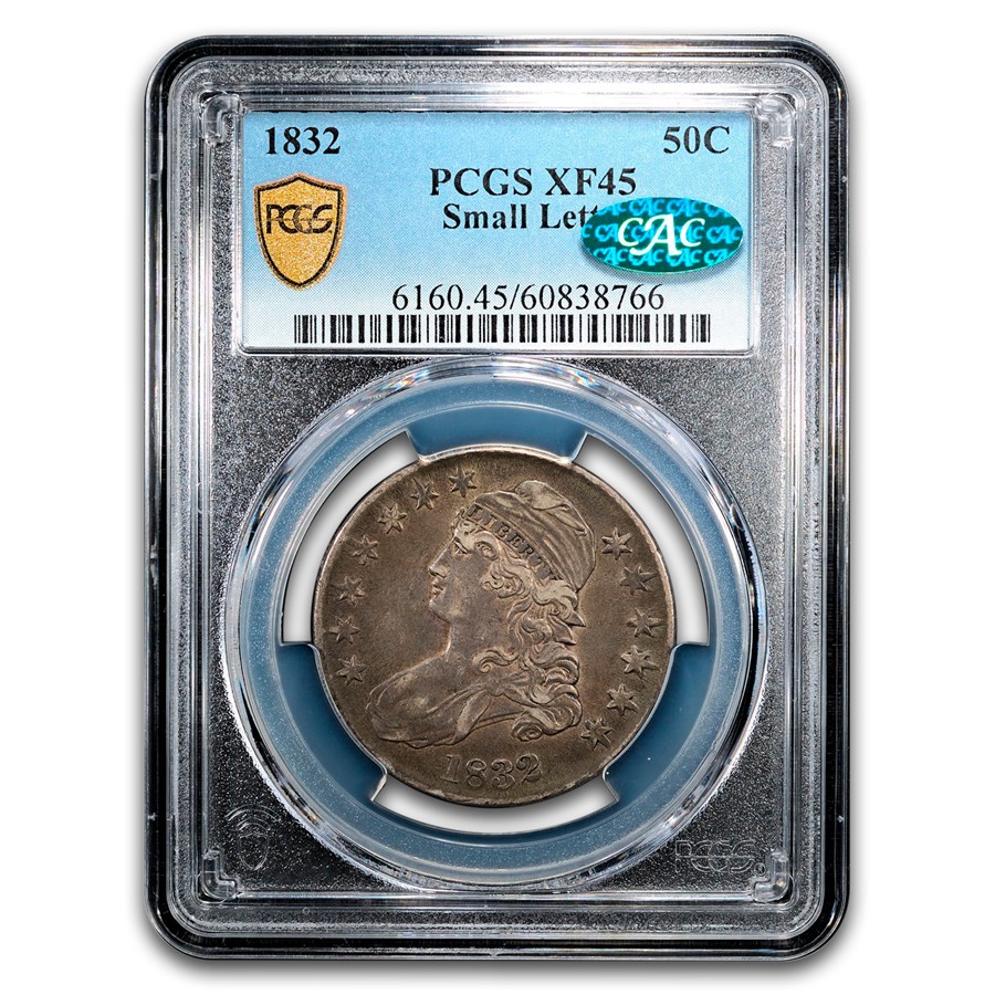 1832 Bust Half Dollar XF-45 PCGS CAC (Sm Letters)