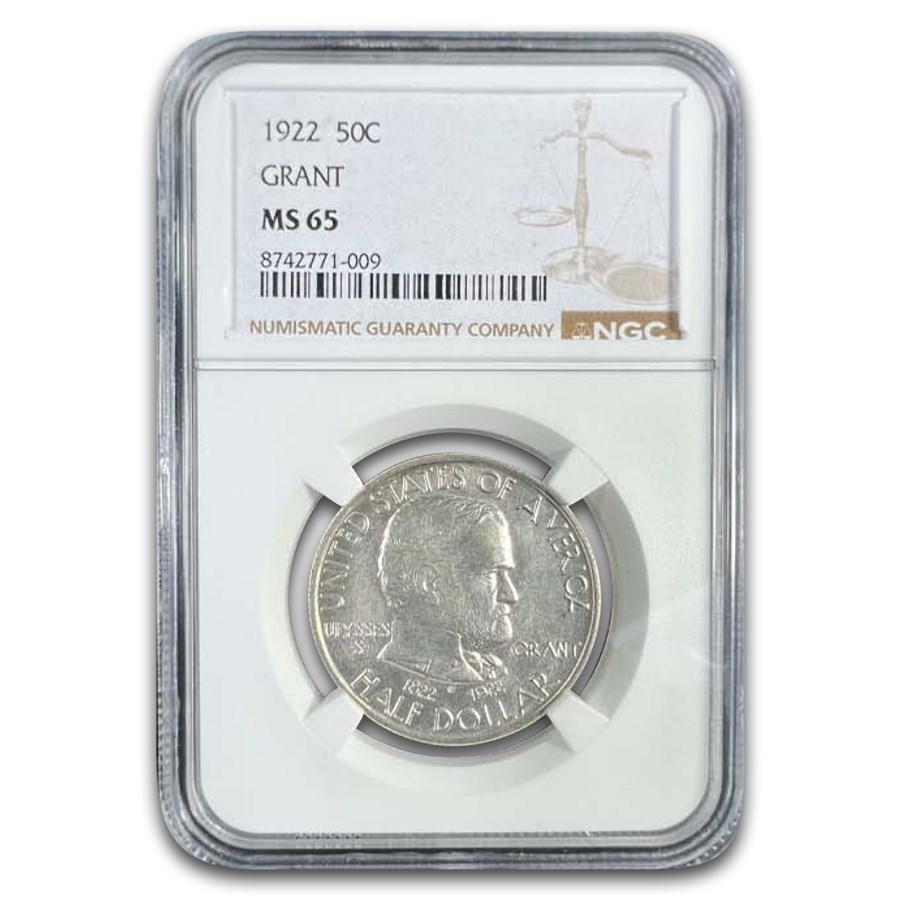1922 Grant Memorial Commemorative Half Dollar MS-65 NGC