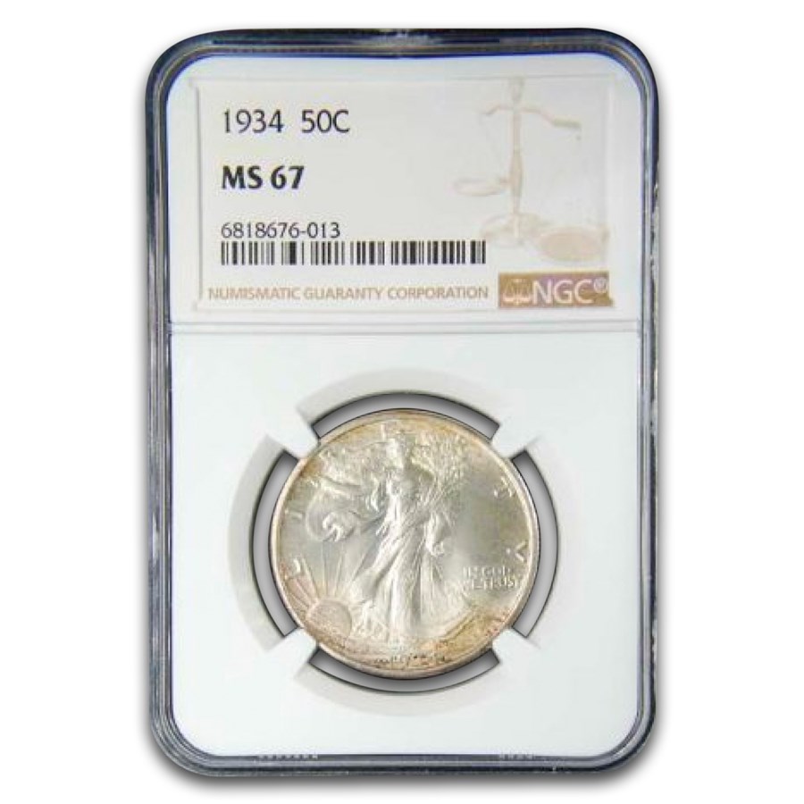 1934 Walking Liberty Half Dollar MS-67 NGC