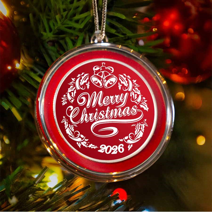 2026 1 oz Silver Colorized Round - Rosy Red Merry Christmas