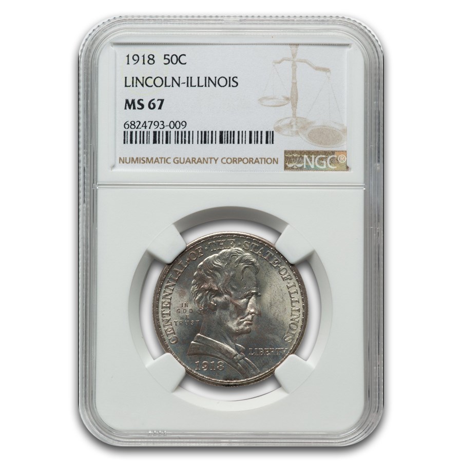 1918 Lincoln Illinois Centennial Half Dollar MS-67 NGC