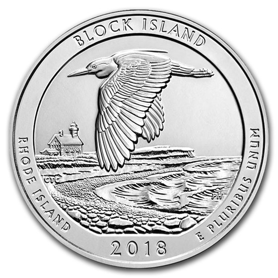 2018-P 5 oz Silver ATB Block Island (w/Box &amp; COA)