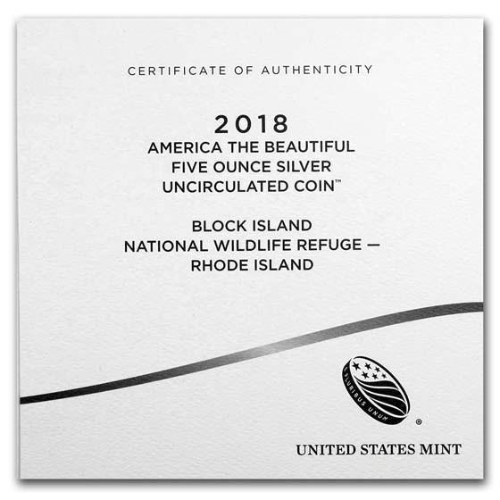 2018-P 5 oz Silver ATB Block Island (w/Box &amp; COA)