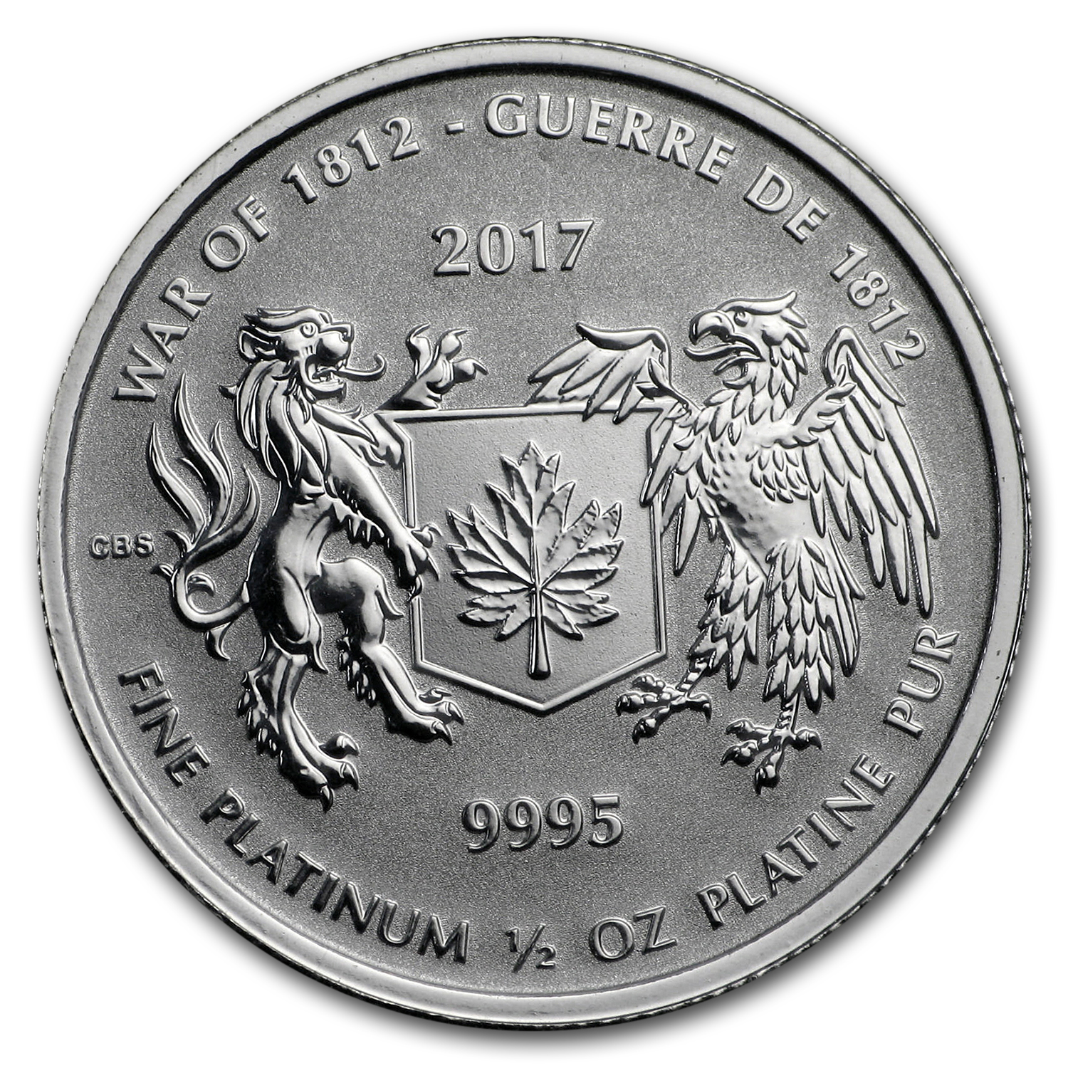 2017 Canada 1/2 oz Platinum War of 1812 BU