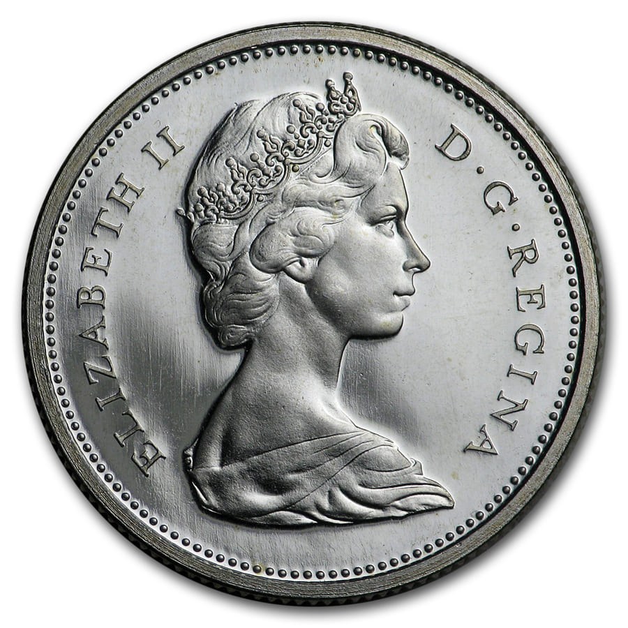 1966 Canada Silver 25 Cents BU/Prooflike