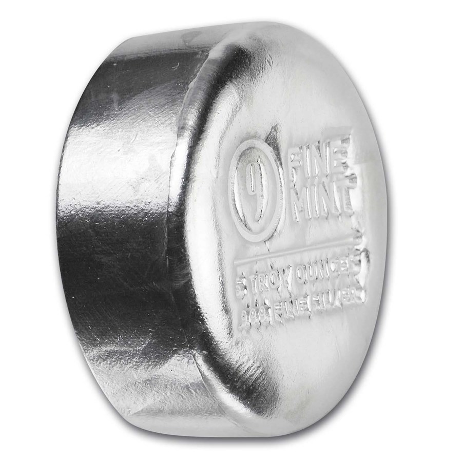 5 oz Cast-Poured Silver Round - 9Fine Mint
