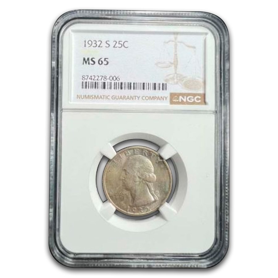 1932-S Washington Quarter MS-65 NGC