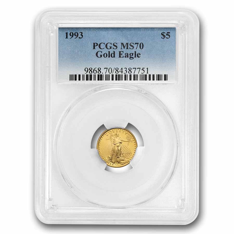 1993 1/10 oz American Gold Eagle MS-70 PCGS