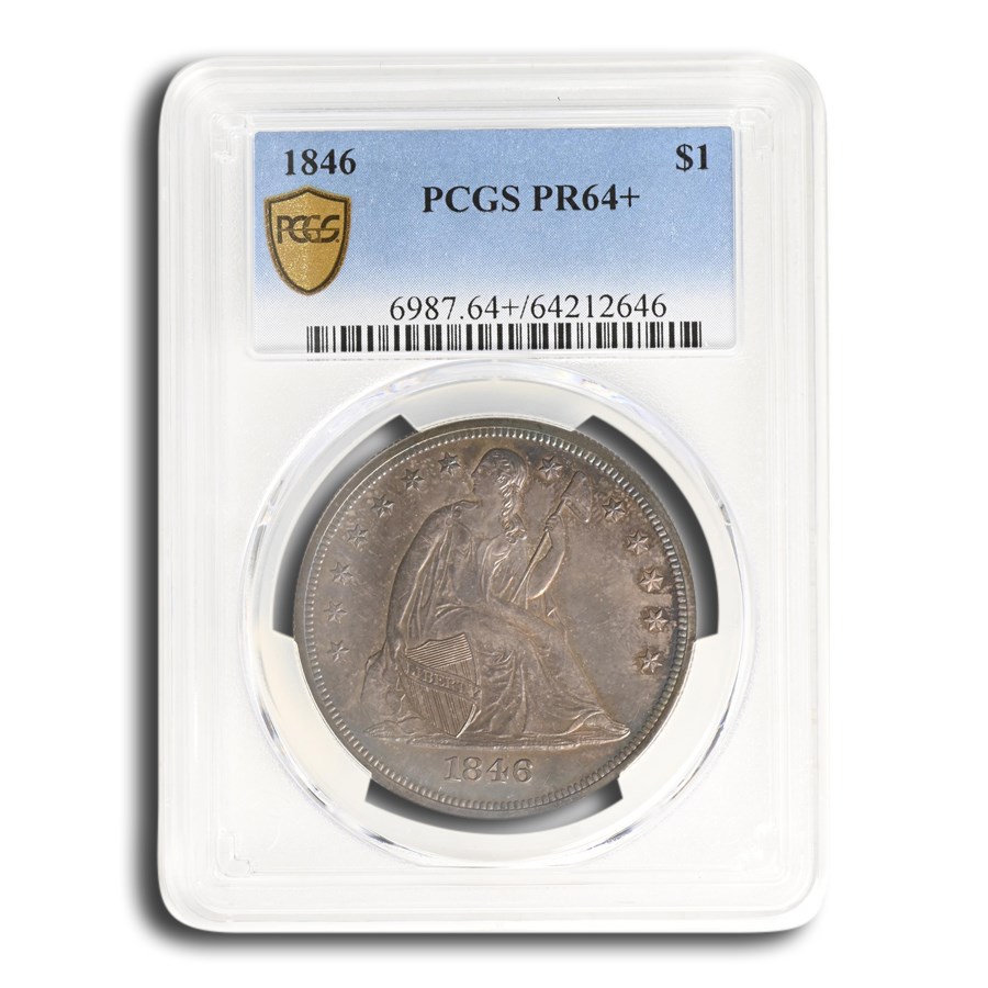 1846 Liberty Seated Dollar PR-64+ PCGS