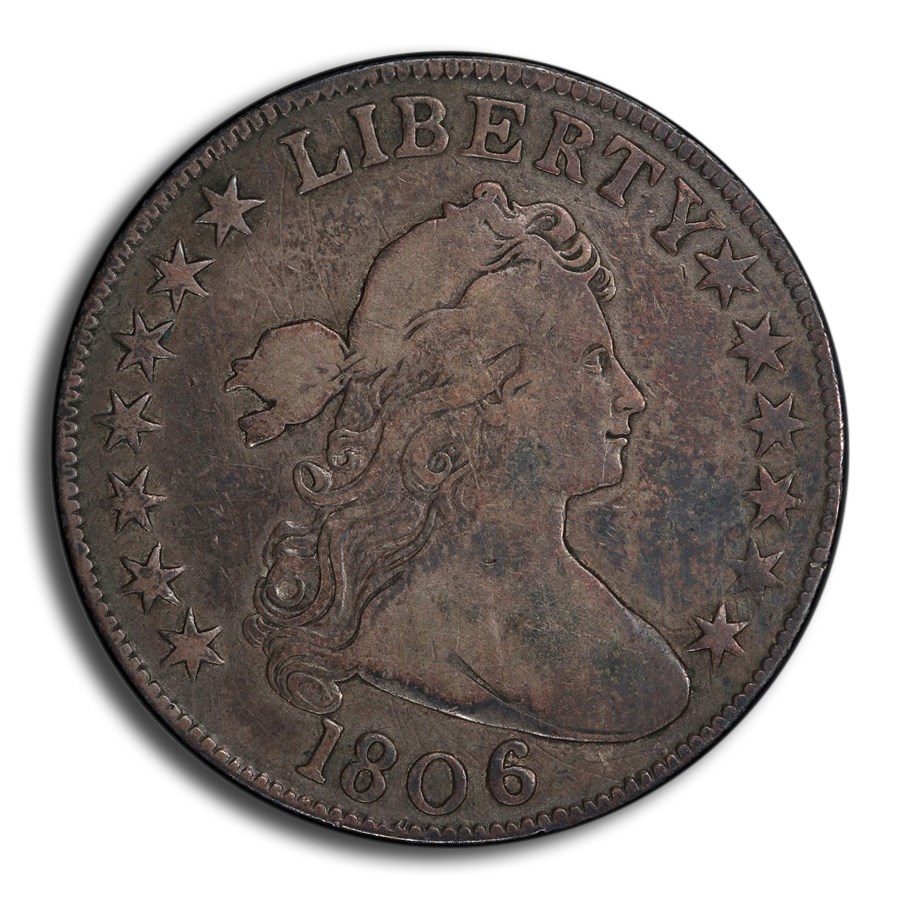1806 Bust Half Dollar Fine-12 PCGS (O-108, Knob 6 No Stem)