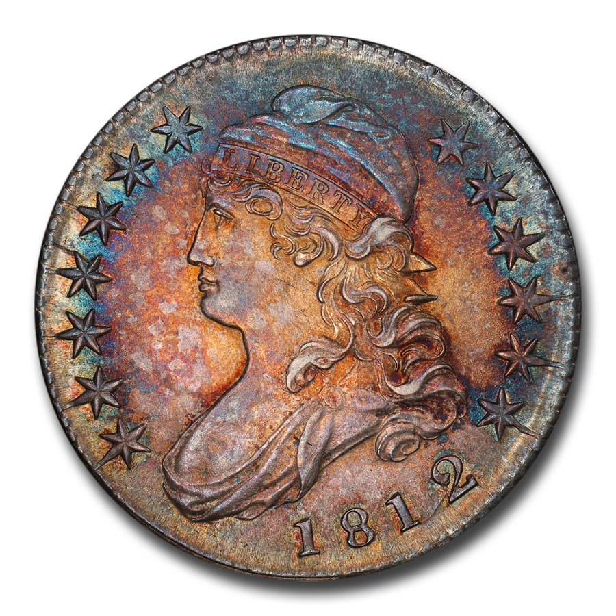 1812/1 Bust Half Dollar MS-64+ PCGS (O-102, Small 8)