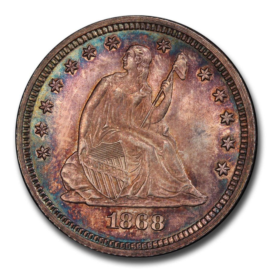 1868 Liberty Seated Quarter MS-66 PCGS