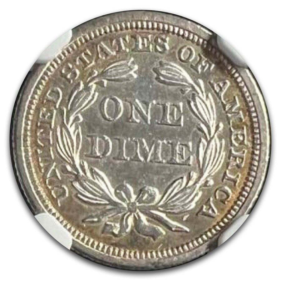 1844 Liberty Seated Dime MS-64 NGC