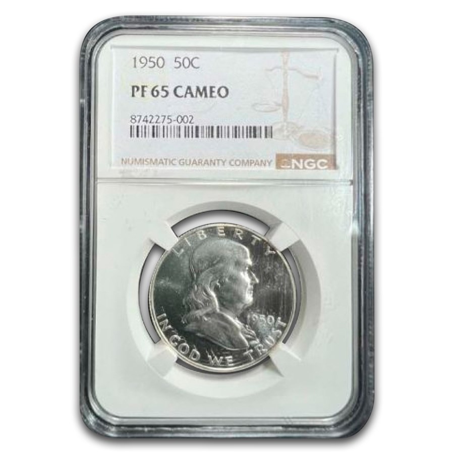 1950 Franklin Half Dollar PF-65 Cameo NGC