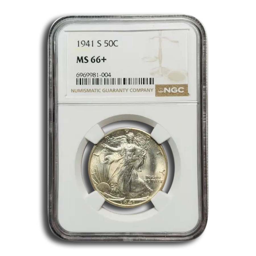 1941-S Walking Liberty Half Dollar MS-66+ NGC