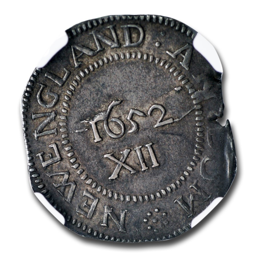 1652 Pine Tree Shilling MS-62 NGC (Large PIanchet) Pellets