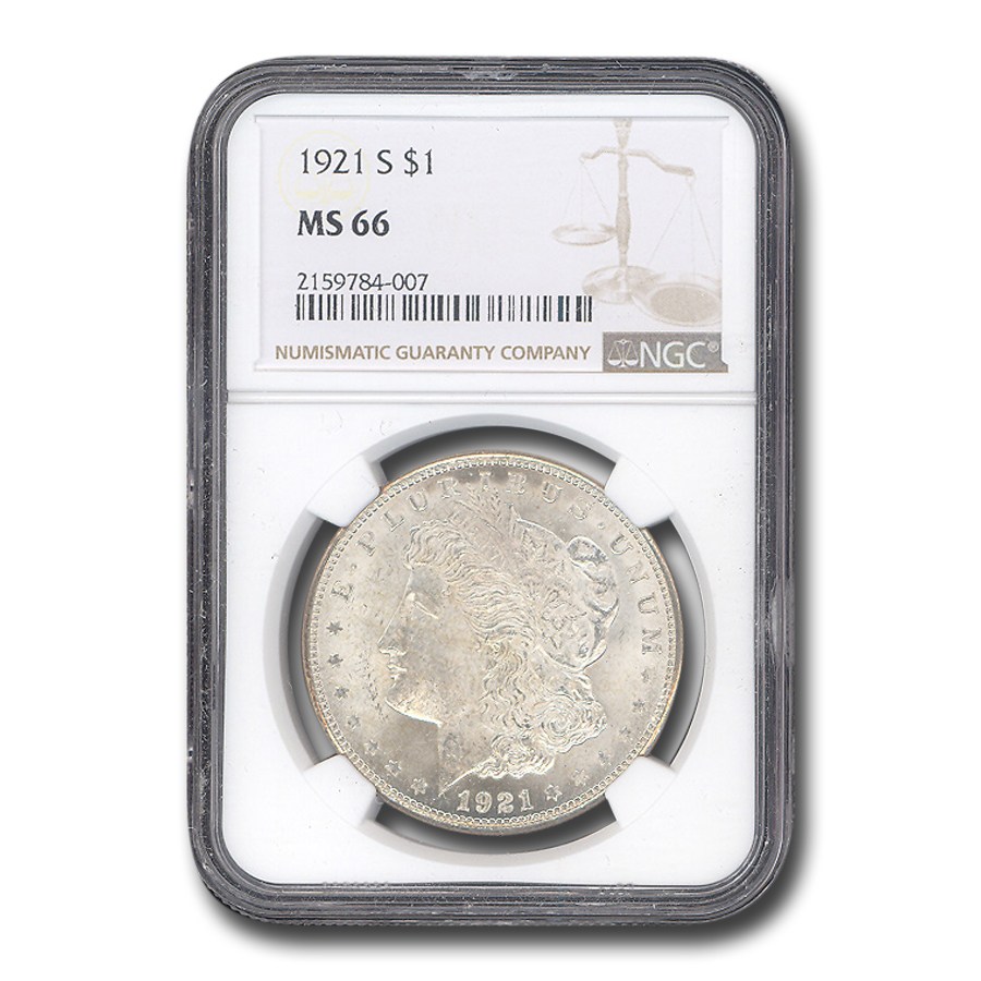 1921-S Morgan Dollar MS-66 NGC