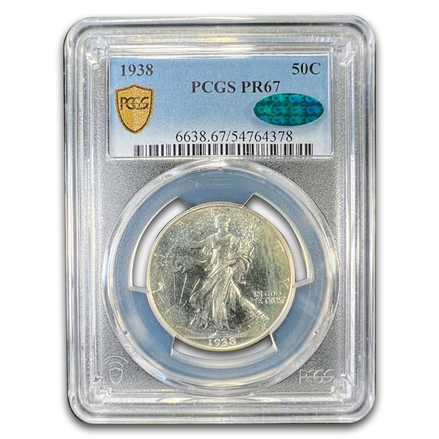 1938 Walking Liberty Half Dollar PR-67 PCGS CAC