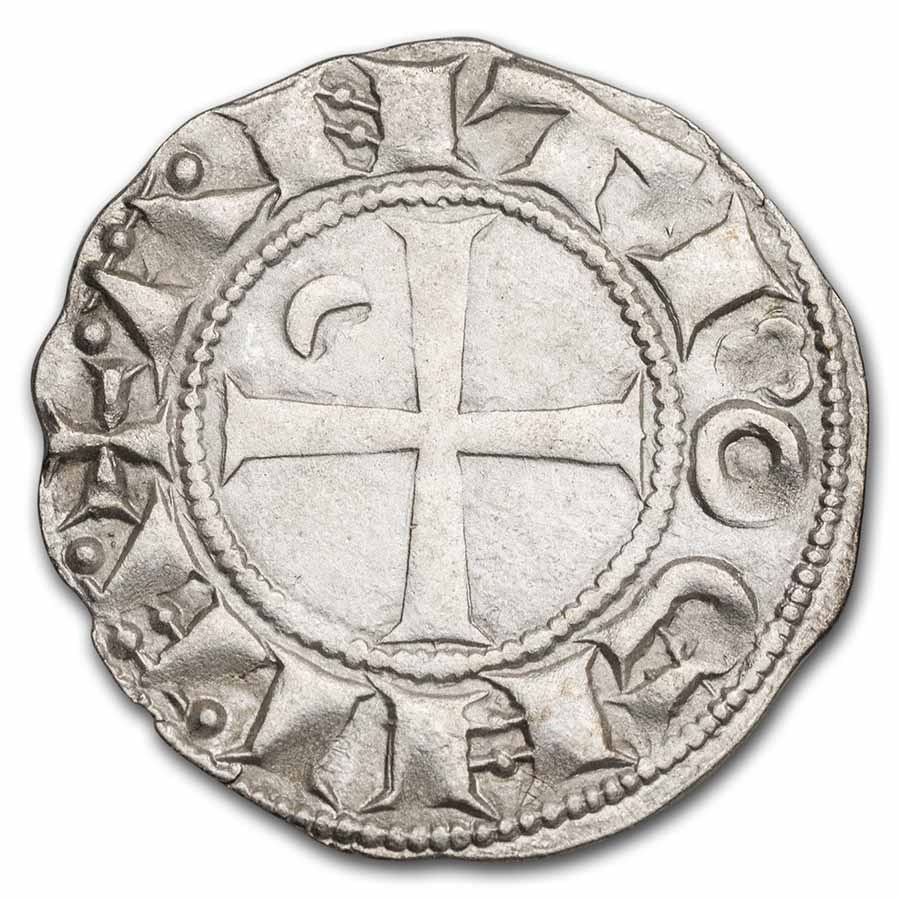 (1163-1201 AD) Crusader States Antioch AR Denier Bohemond III XF