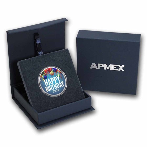 2026 1 oz Silver Colorized Round - APMEX (Birthday Balloons)