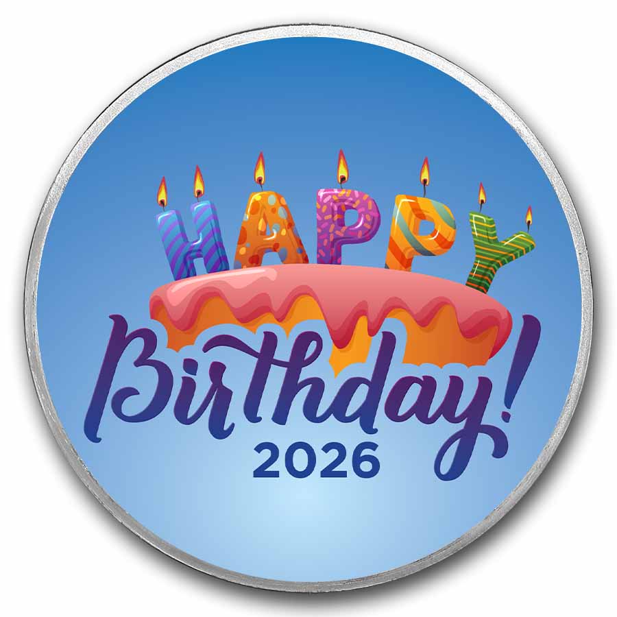 2026 1 oz Silver Colorized Round - APMEX (Birthday Candles)