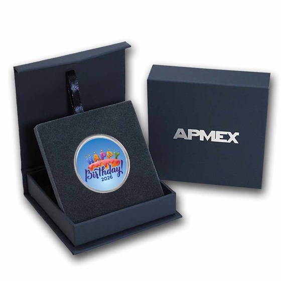 2026 1 oz Silver Colorized Round - APMEX (Birthday Candles)