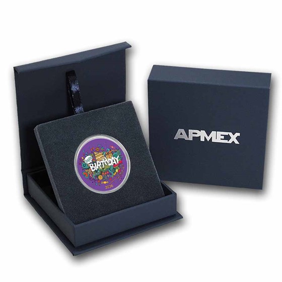 2026 1 oz Silver Colorized Round - APMEX (Birthday Celebration)