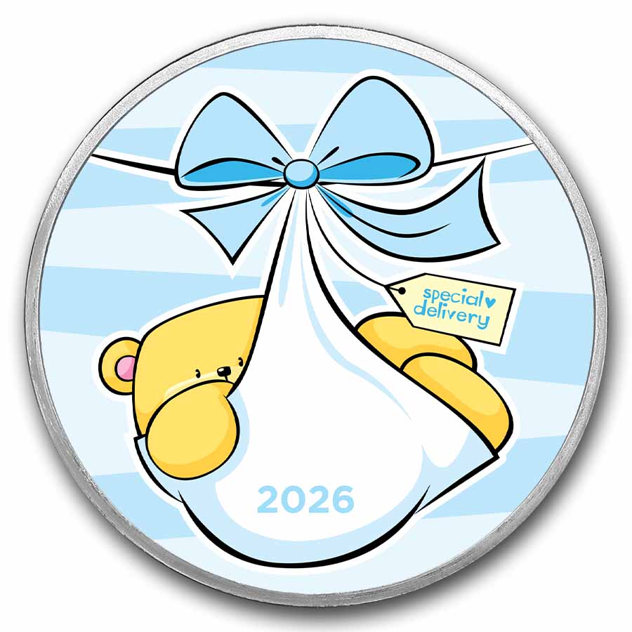 2026 1 oz Silver Colorized Round - APMEX (Special Delivery, Boy)