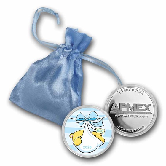 2026 1 oz Silver Colorized Round - APMEX (Special Delivery, Boy)