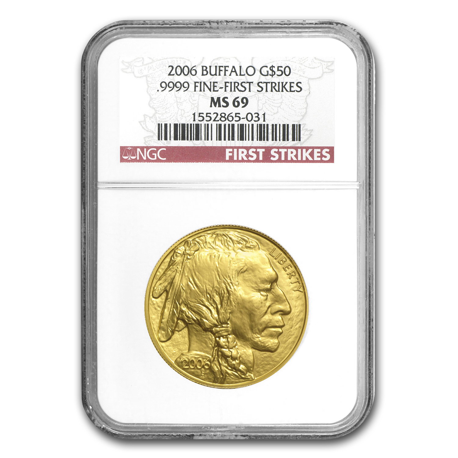 2006 1 oz Gold Buffalo MS-69 NGC (First Strikes)