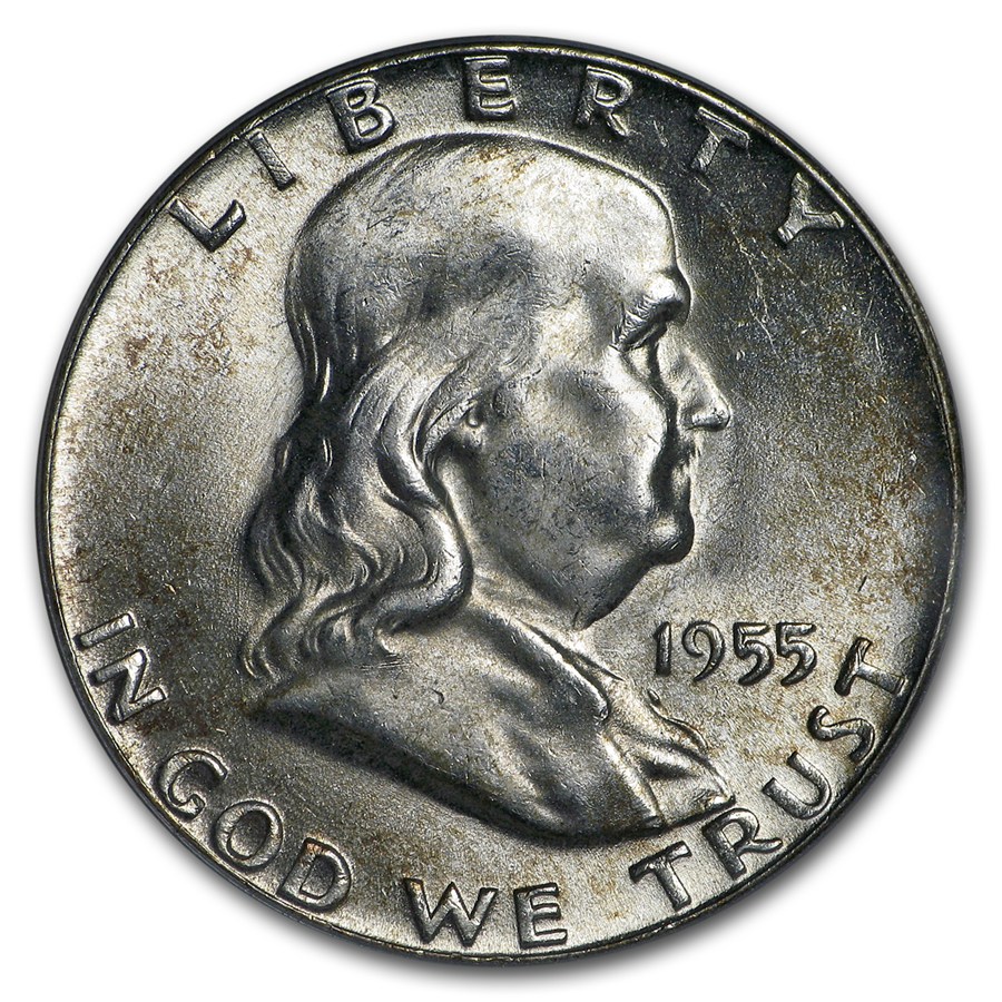 1955 Franklin Half Dollar MS-64 PCGS