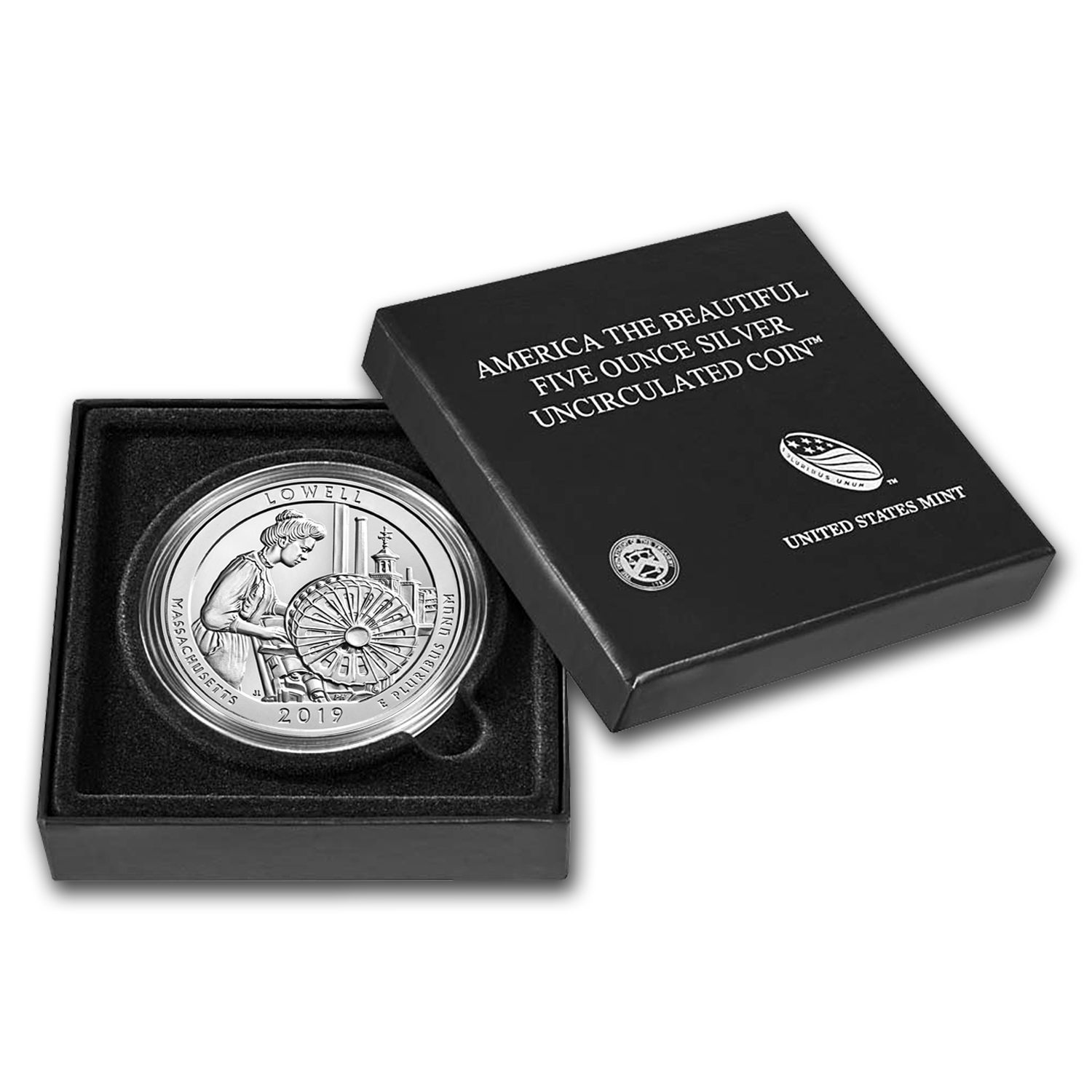 2019-P 5 Oz Silver ATB Lowell National Park (w/Box & COA)